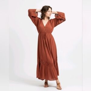 Free People Terracotta Boho Jumpsuit
